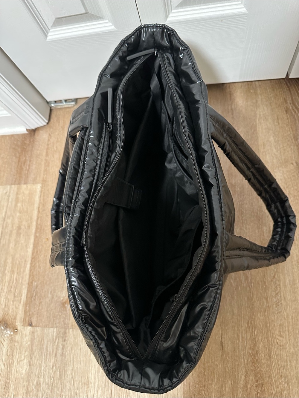 Luka Expandable Laptop Tote in Glazed Black - Picture 6 of 7
